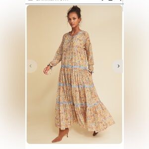 WARM Colonial Floral Tiered Maxi Dress size 3 or XL NWT